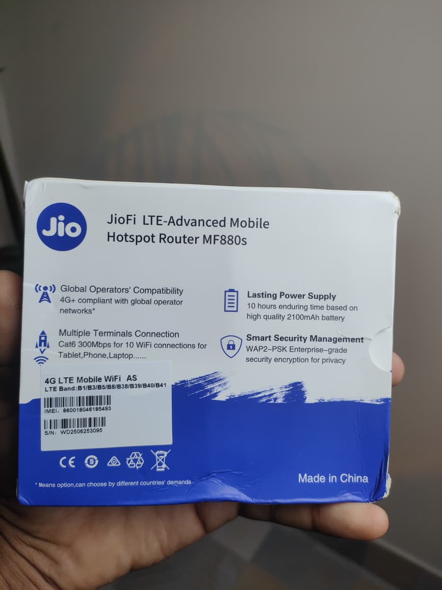 Jio MF880 5G/4G LTE Mini Hotspot Pocket Router