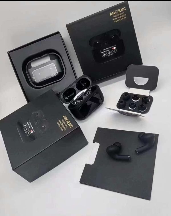 Airpods A9 Pro ANC Touch Screen Display Earbuds - Black