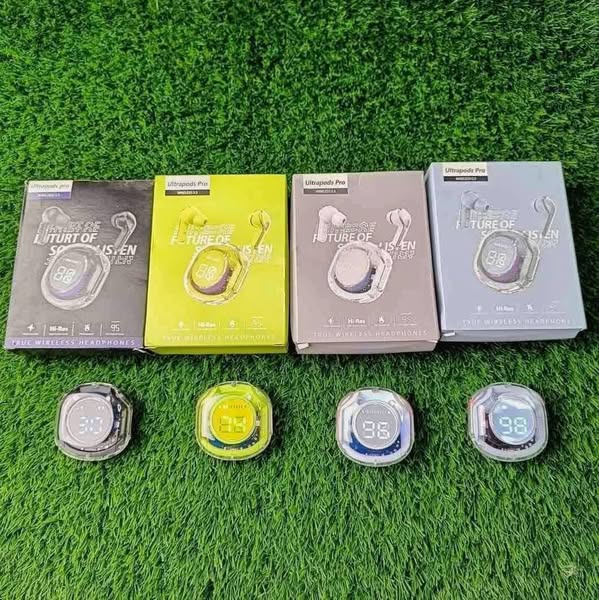 Ultra Pods Pro Bluetooth Earbuds With Display Transparent