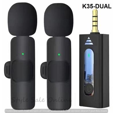 K35 Dual Wireless Microphone For 3.5mm