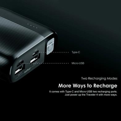Oraimo OPB-P204D 15W 20000mAh Dual USB Output 2.1A Fast Charging Power Bank- Black