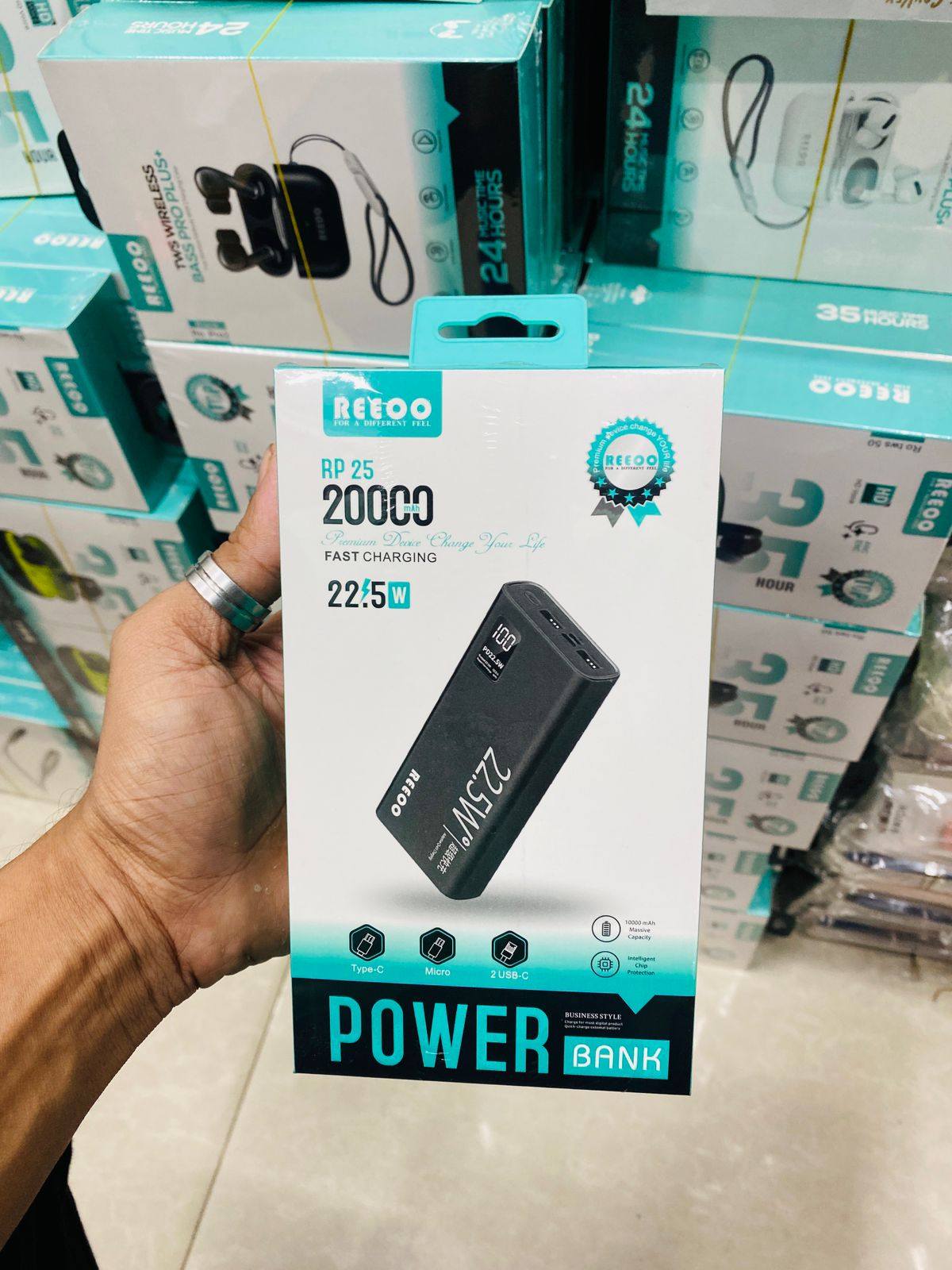 Reeoo RP25 20000mAh 22.5W Super Fast Charging Power Bank