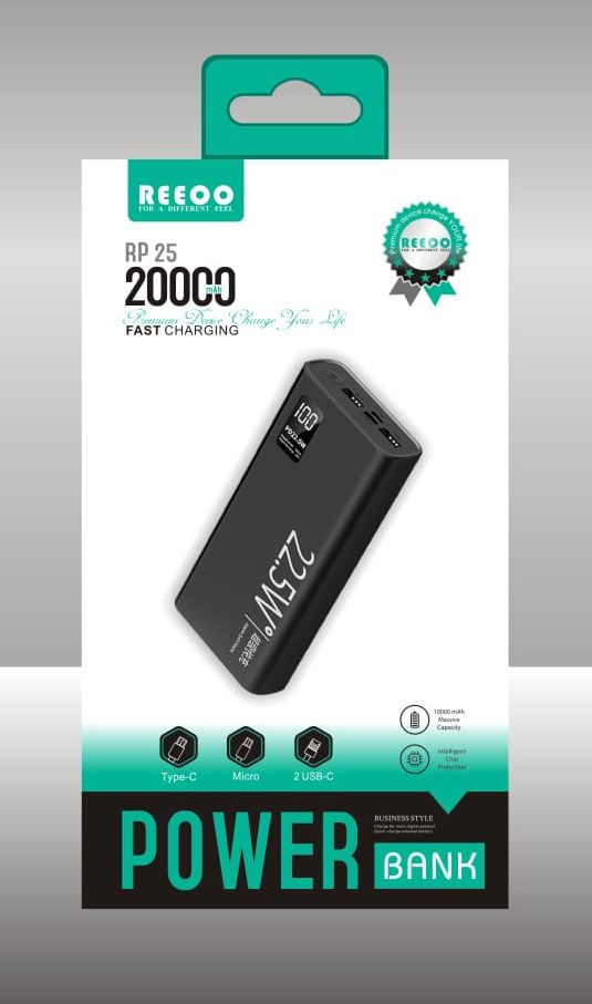 Reeoo RP25 20000mAh 22.5W Super Fast Charging Power Bank