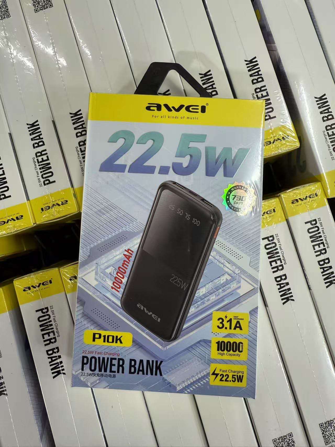 Awei P10K 10000mAh 22.5W PD Fast Charge Power Bank