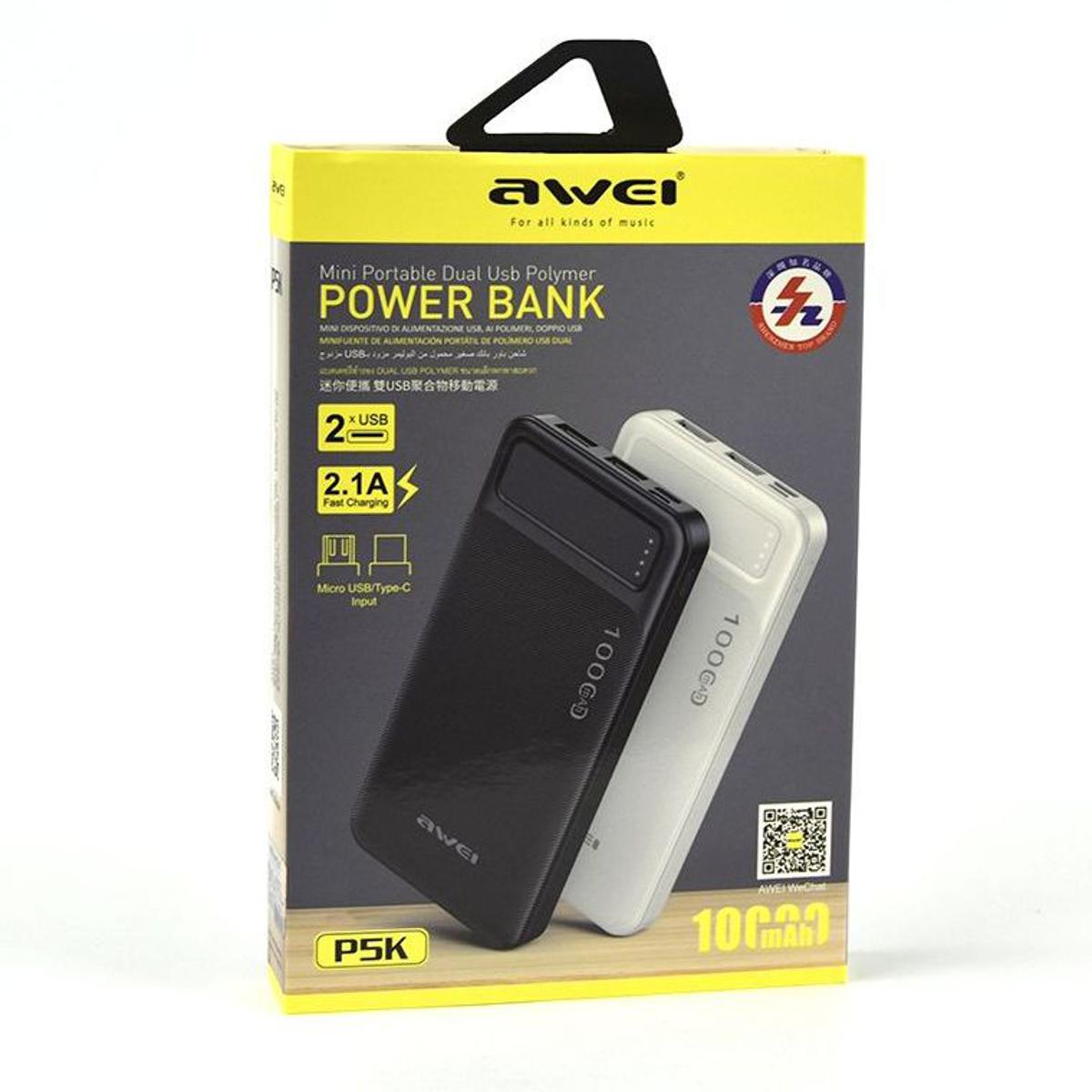 Awei P5K 10000mAh Fast Charging Power Bank
