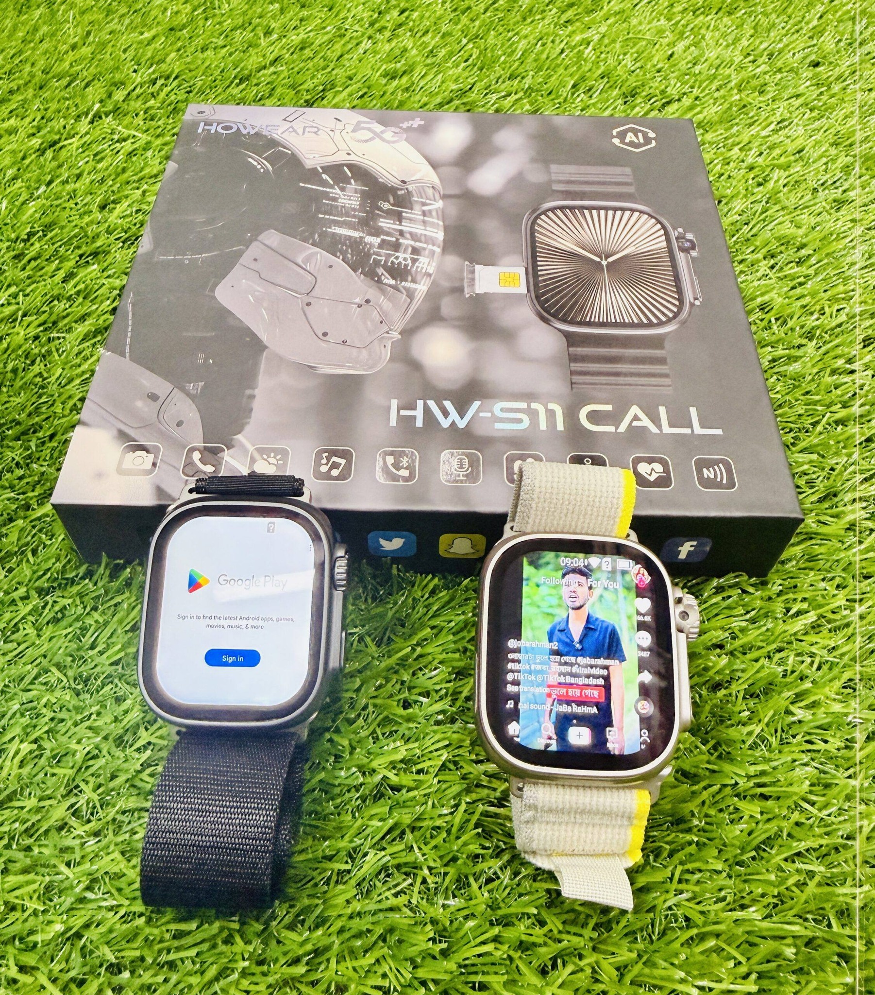 HOWEAR HW S11 Android Smart Watch 3 Straps 5G Voice Calling 16GB RAM 256GB ROM