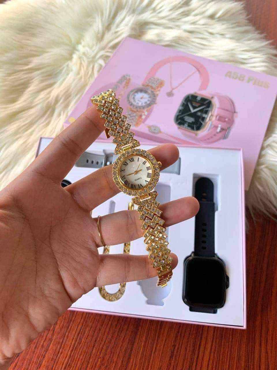 A58 Smart Watch & Jewellery Combo