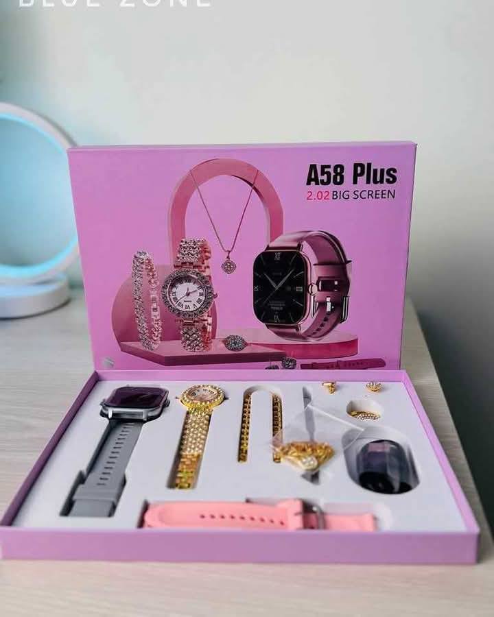 A58 Smart Watch & Jewellery Combo