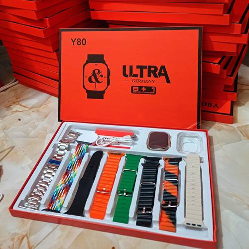 Y80 Ultra Smartwatch With 8 Strap