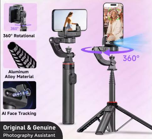 C22 Handheld Gimbal 360° AI Face Tracking Shoot Stabilizer Tripod with Multifunction Remote