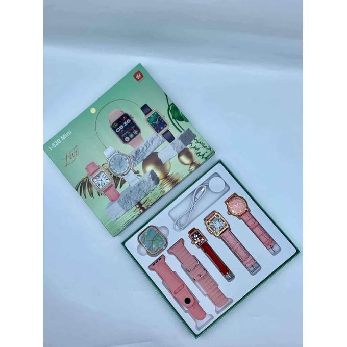 Smartwatch Luxury I-530 Mini Smart Watch For Ladies, 3 Leather Analog Watch, Smartwatch, 2 Extra Straps